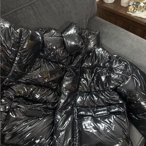 Fashion Nova Glossy Black Puffer Jacket